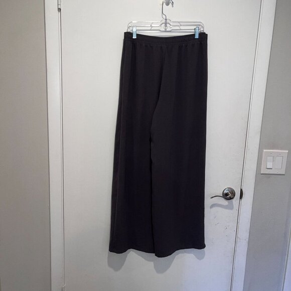 Zara Gray High-Waist Wide-Leg Tie Waistband Flowy Women's Pants Size Large - Picture 4 of 12